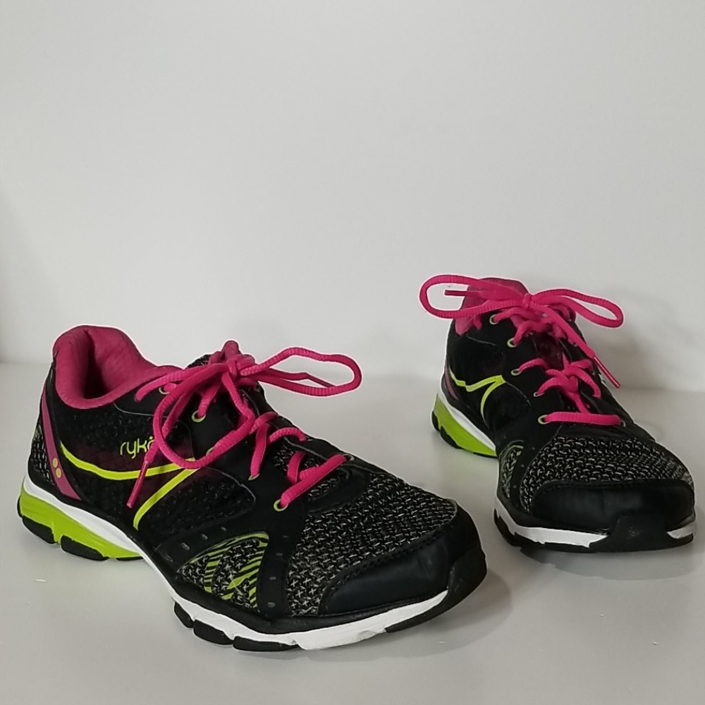 Ryka Vida RZX Training Shoes, Black, Neon, Size 7.5